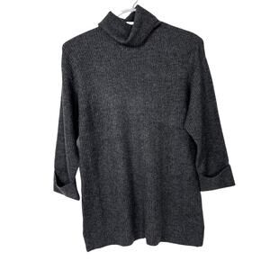 Topshop Cuffed Ribbed Relaxed Fit Funnel Neck Sweater Dress Sz 4-6 in Gray NWT